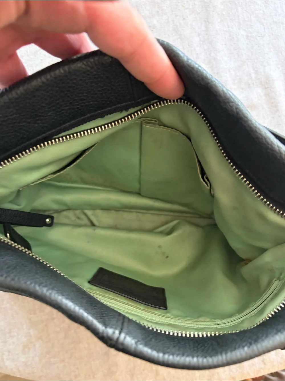 Coach Black Pebbled Leather Hobo with Silver Chain Accents